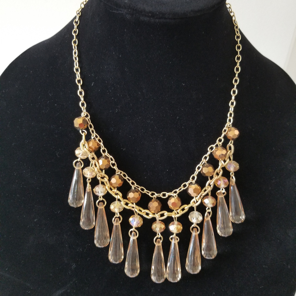 Mixit Gold and Bronze Chandelier Necklace - NWOT
